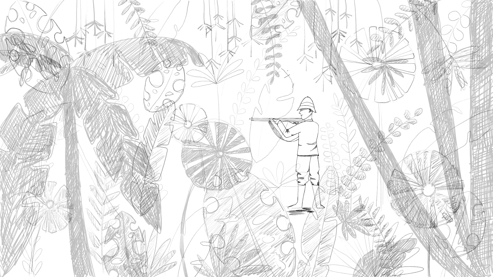 Hand-drawn jungle frame