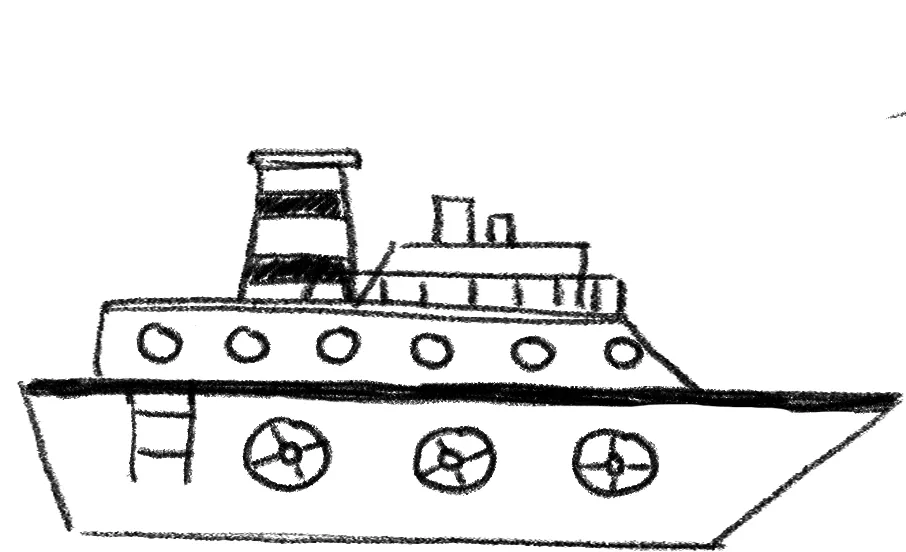 Ship exploration sketch — steamer