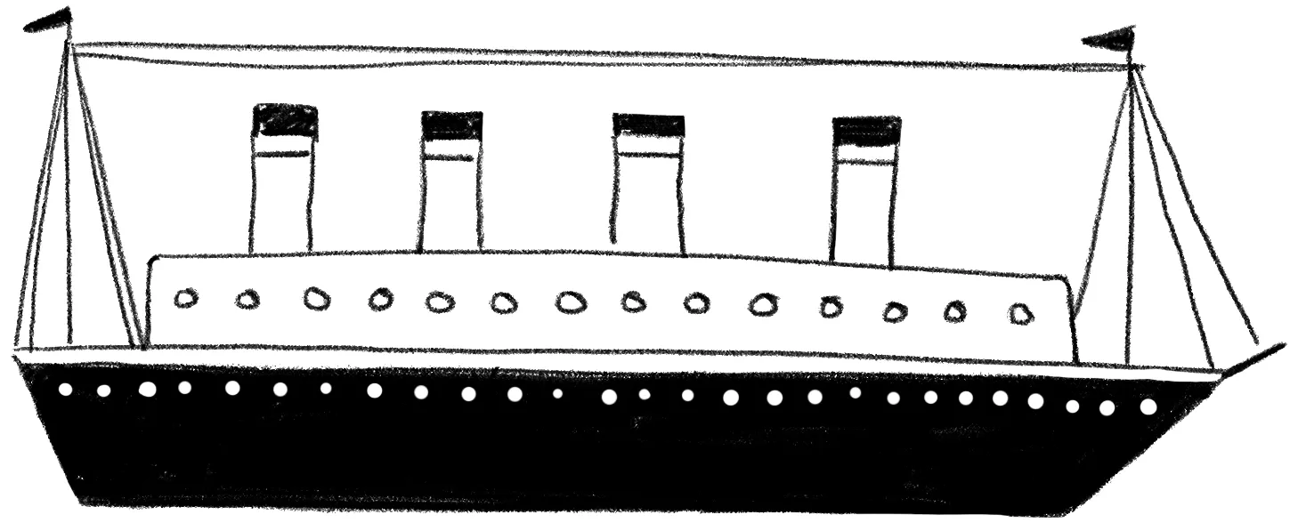 Ship exploration sketch — hull