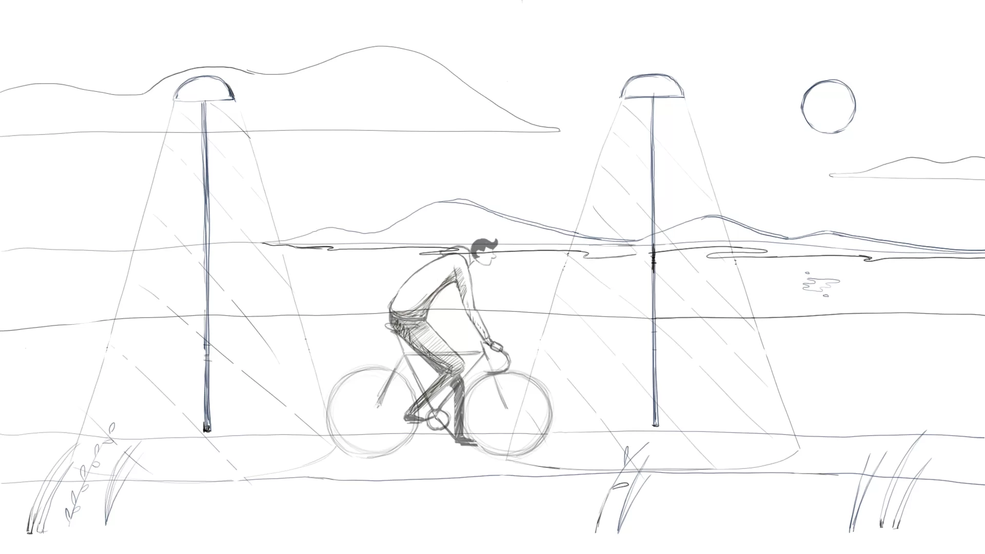 Hand-drawn beach frame