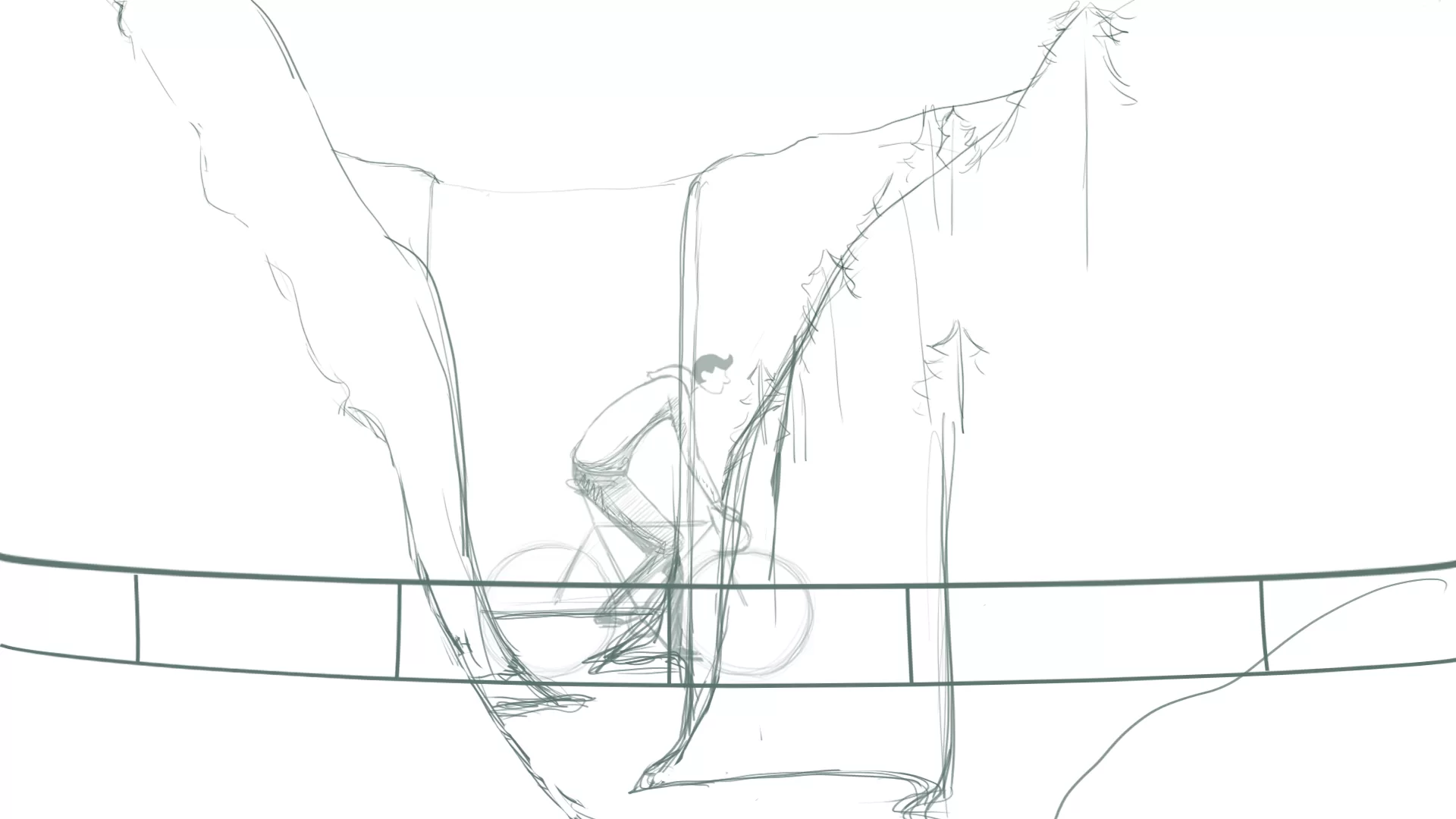 Hand-drawn bridge frame
