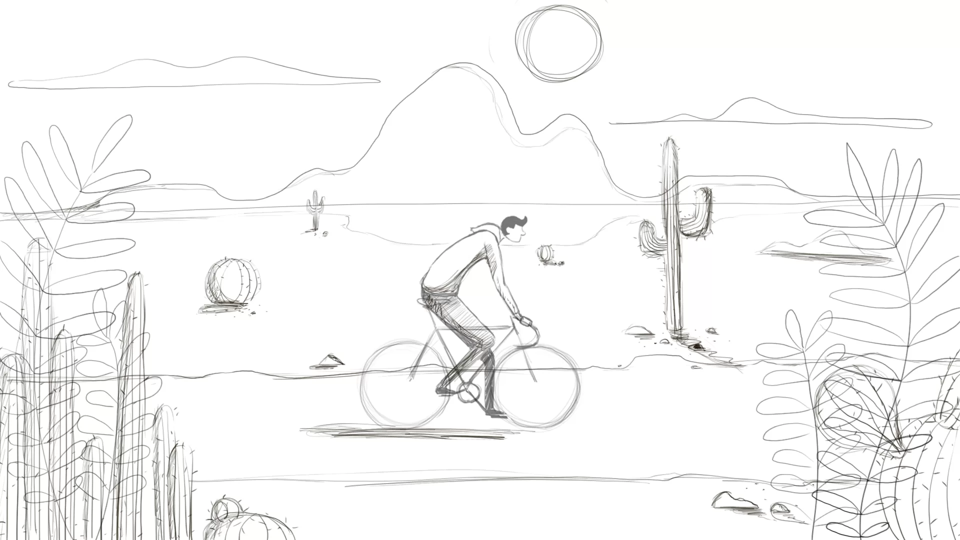 Hand-drawn plains frame
