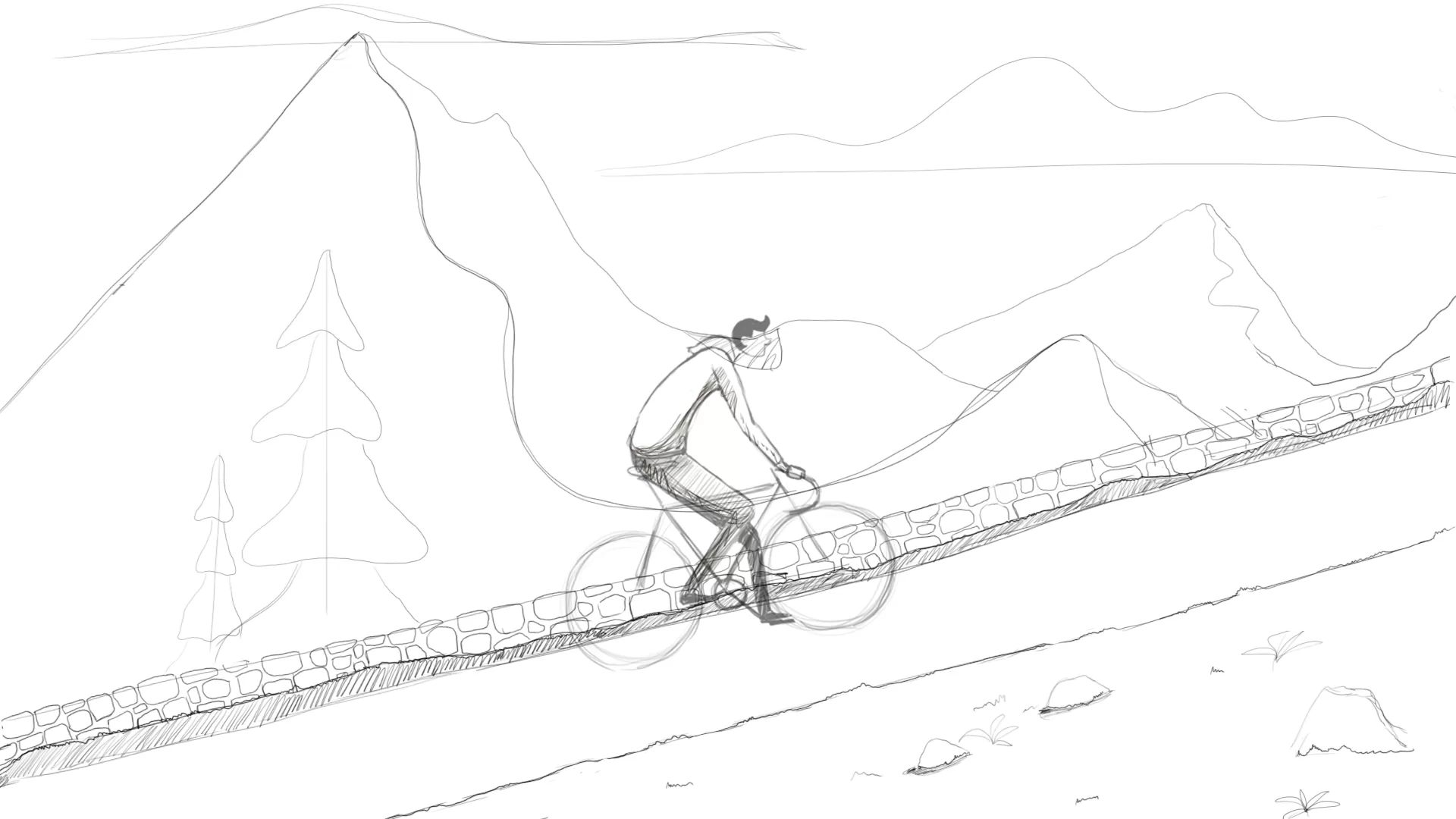 Hand-drawn Rockies frame